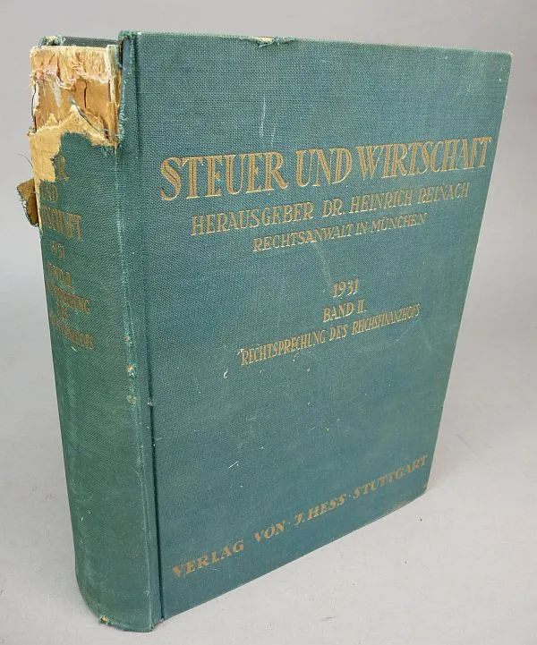 Boek,,Steuer Und Wirtschaft,, 1931