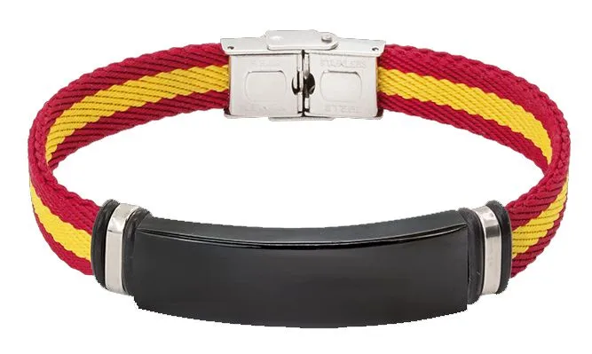 Pulsera España Acero Personalizable · Negro