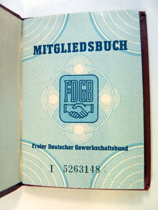 FDGB Lidmaatschapsboekje