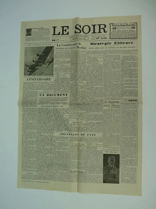 Krant Van 2 Pagina,S, Le Soir