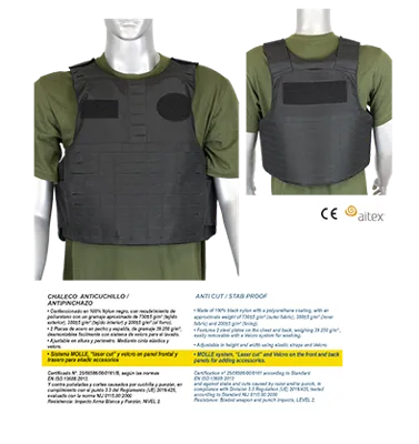 Anticortes y Pinchazos Flexible con Sistema MOLLE