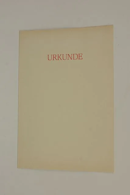 Oorkonde, Standaard Model, Tekst in Rood · Blanco