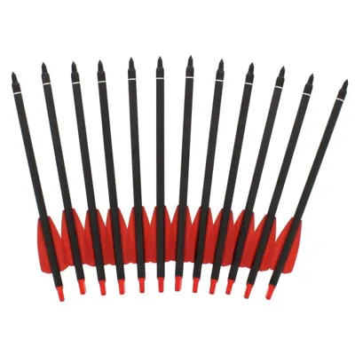 Carbon Armbrustpfeile 7,5'' / 21,5cm Mit Feldspitze 12ER Pack - Buchner