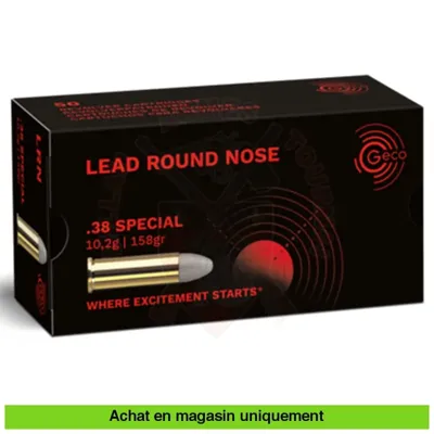 Boite de 50 Cartouches 38 Special 158 gr LRN - Geco