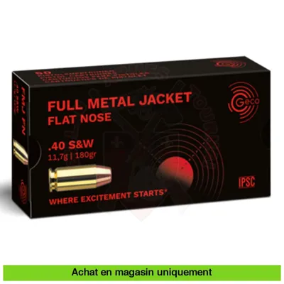 Boite de 50 Cartouches 40 S&w 180 gr FMJFN - Geco