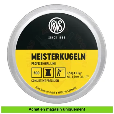 Boite de 500 Plombs Meisterkugeln 4.51mm 0.53g - RWS