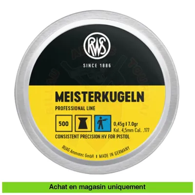 Boite de 500 Plombs Meisterkugeln Pistol 4.51mm 0.45g - RWS