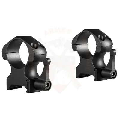 Paire de Colliers de Montage 1" ACIER QD, Rail Picatinny, Hauts - Hawke