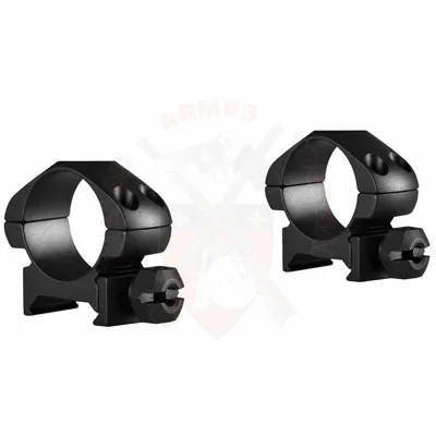 Paire de Colliers de Montage 1" ACIER, Rail Picatinny, Bas - Hawke