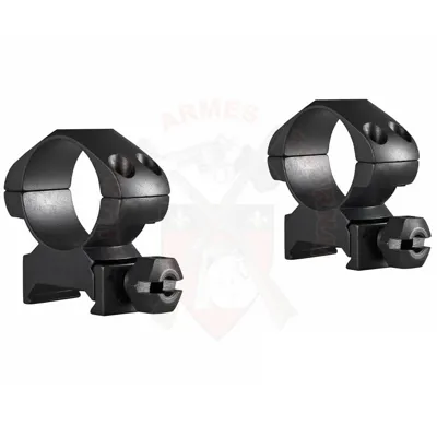 Paire de Colliers de Montage 1" ACIER, Rail Picatinny, Medium - Hawke