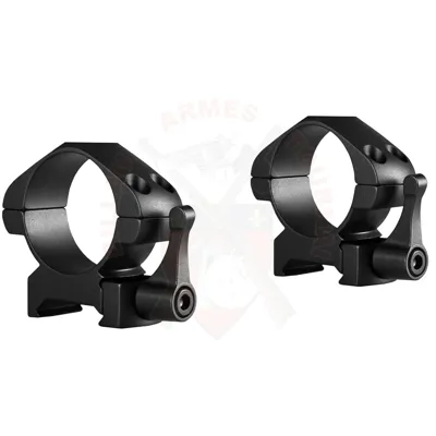 Paire de Colliers de Montage 30mm ACIER QD, Rail Picatinny, Medium - Hawke