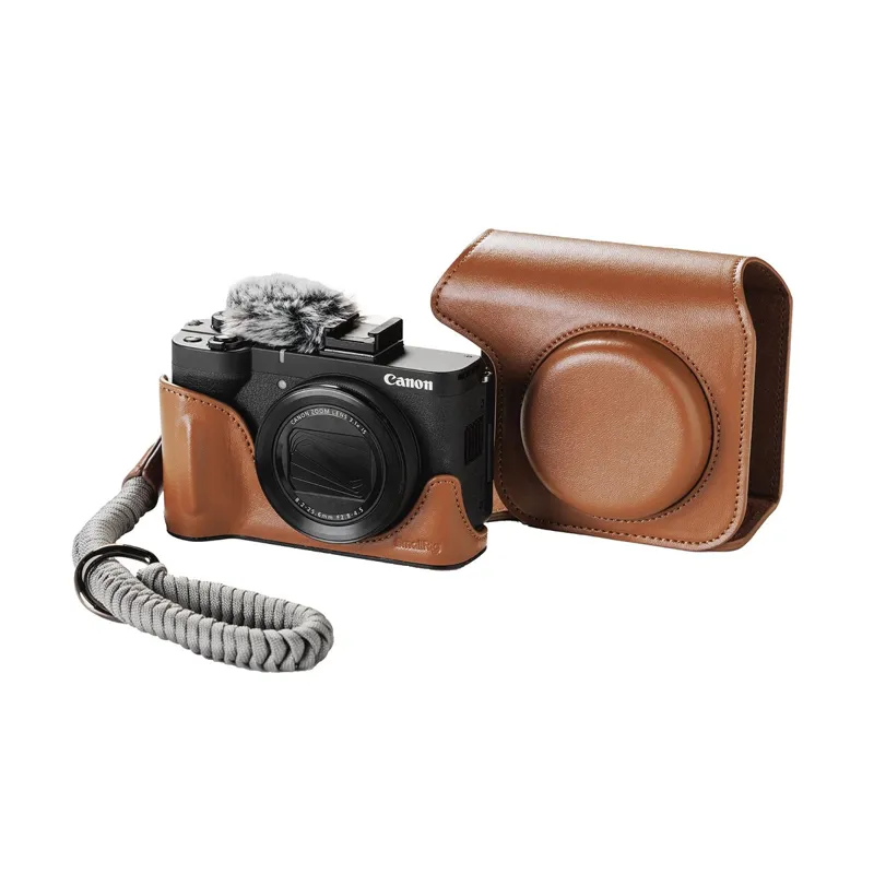 SmallRig 5385 Leather Case Kit for Canon PowerShot V1 · Marrón
