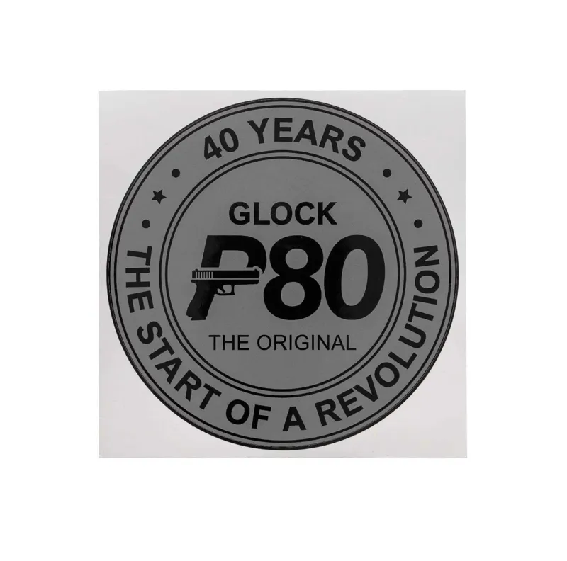 Glock P80 Anniversary Sticker · Negro