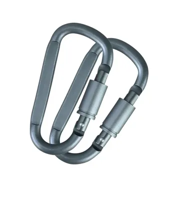 Gunmetal Locking Carabiners Pair - 8mm - KombatUK