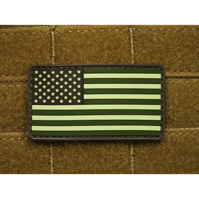 3D Rubber American Flag Patch - Forest - JTG