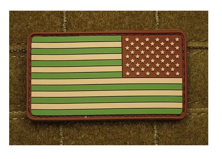 JTG 3D Rubber American Flag Patch Reversed · Multicam