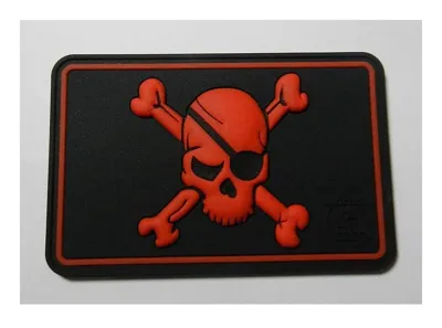 3D Rubber Pirate Skull Patch - JTG