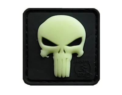 3D Rubber Punisher Patch - Glow in the Dark - JTG