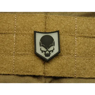 3D Rubber SOF Skull Patch - Glow in the Dark - JTG