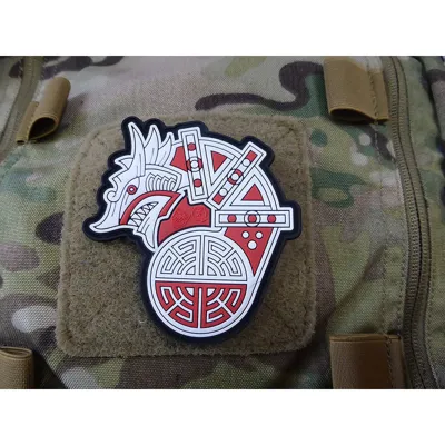 3D Rubber Viking Dragon Ship Head Patch - JTG