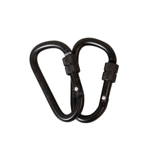 KombatUK Locking Carabiner Pair - 8mm · Negro
