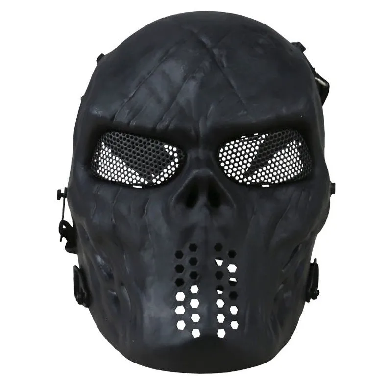 KombatUK Skull Mesh Mask · Negro