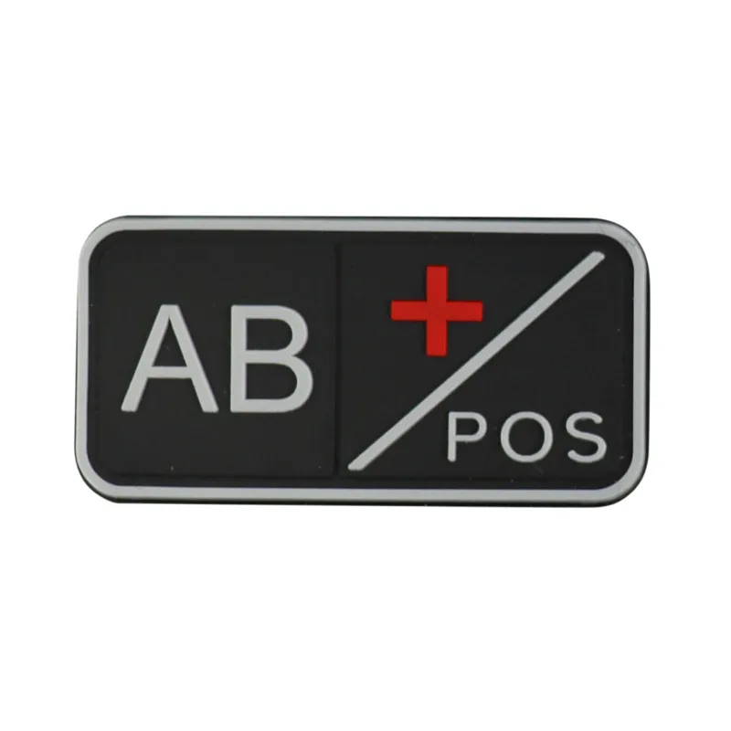 KombatUK Tactical Blood Type Patch - AB · Negro