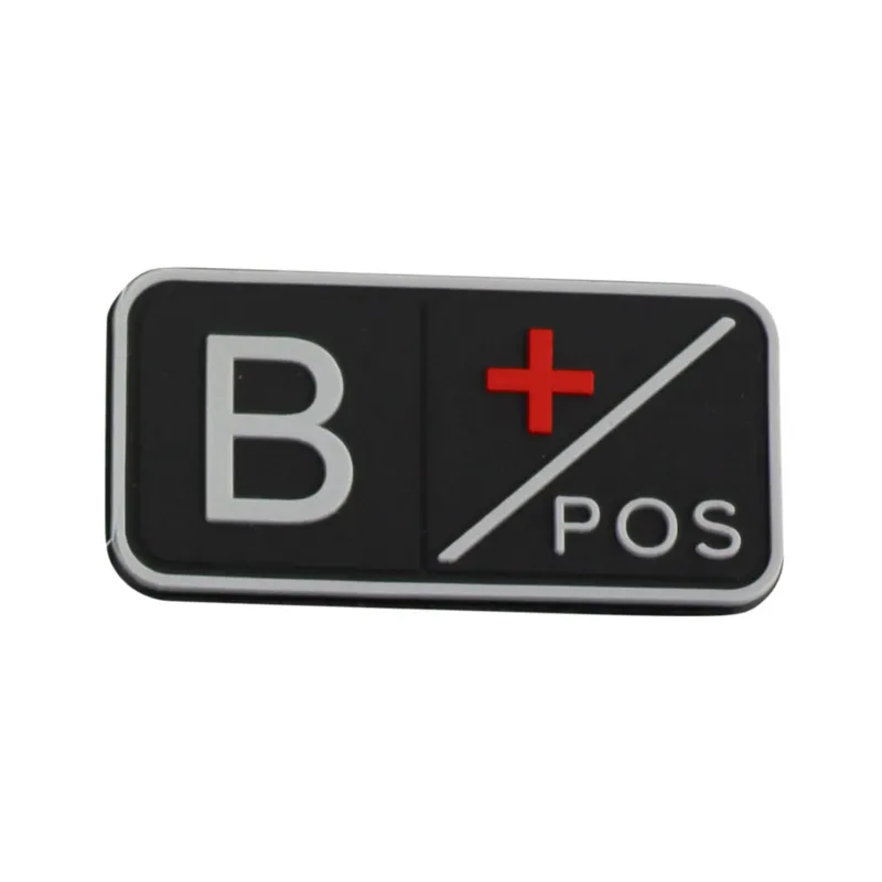 KombatUK Tactical Blood Type Patch - B · Negro
