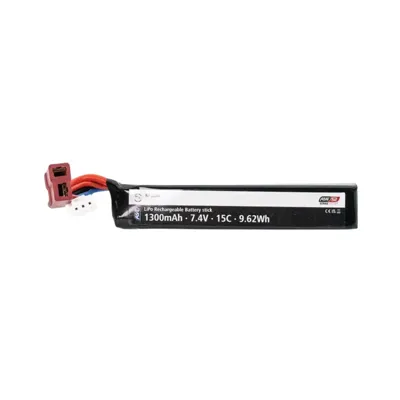 7.4V 1300mAh 15C LIPO Battery - Stick - Deans (T-Plug) - ASG