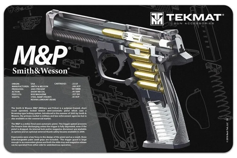 TekMat Smith & Wesson M&P9 3D Cutaway Work Mat · Negro