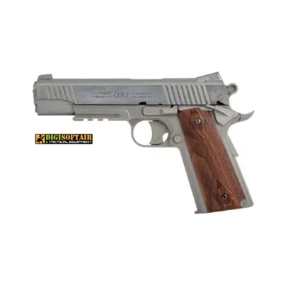 Colt 1911 Rail Gun Stainless Fixed Metal Slide 15 BBs 180315 - Cybergun