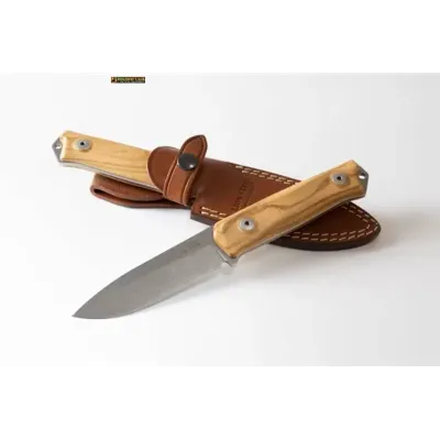 B41 Legno Ulivo — Coltello Bushcraft Lama Fissa (Cod. B41 UL) - Lionsteel