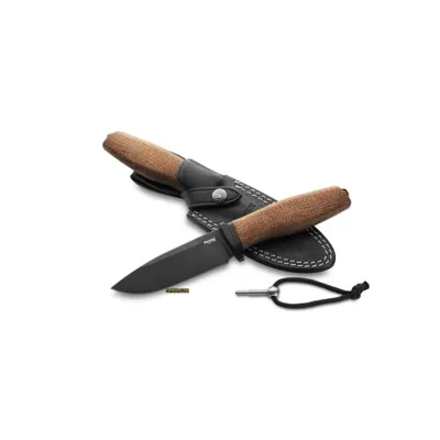 Acha AH B BLN — Coltello Fisso M390 Burlap Micarta - Lionsteel