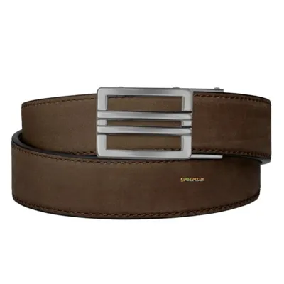 X1 Gunmetal Buckle Coffee Buffalo Leather Gun Belt - Kore Essentials