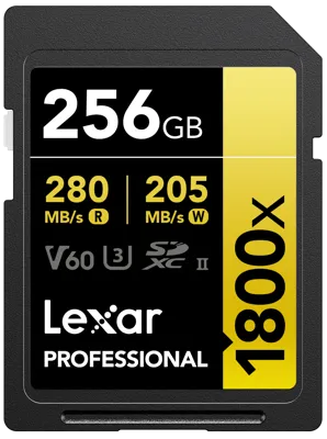 SD Pro Series Uhs-Ii 1800x 256GB V60 - Lexar