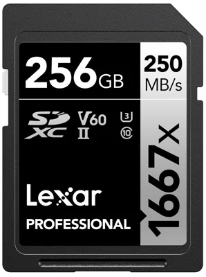 SD Pro Series Uhs-Ii 1667x 256GB V60 - Lexar