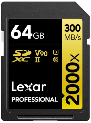 SD Pro Series Uhs-Ii 2000x 64GB V90 - Lexar
