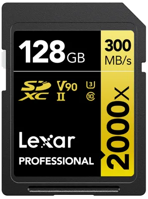 SD Pro Series Uhs-Ii 2000x 128GB V90 - Lexar