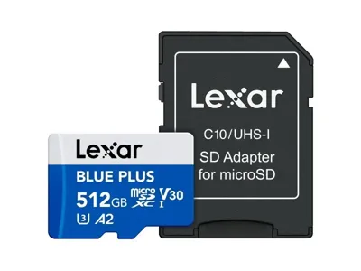 MicroSDXC Plus Uhs-I 512GB V30 Read 170MB/S with SD Adapter - Lexar