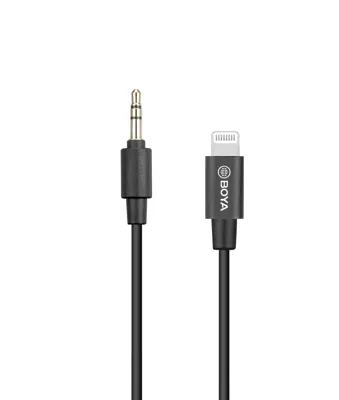 BY-K1 3.5mm Male TRRS to Male Lightning Adapter Cable (20cm) - Boya
