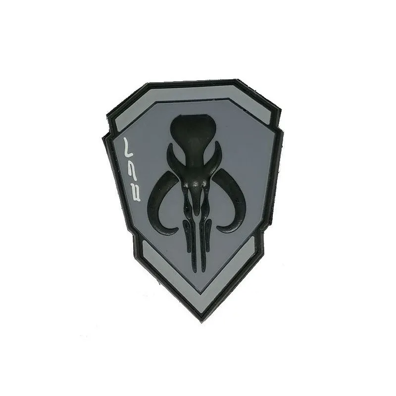 Patch 3D PVC Mandalorian Bounty Hunter - Cinza · Negro