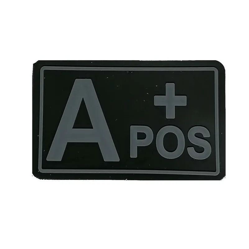 Patch 3D PVC Blood Type A+ Positive · Negro