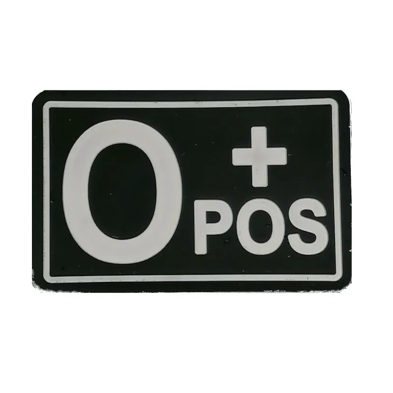 Patch 3D PVC Blood Type o+ Positive - Branco · Negro