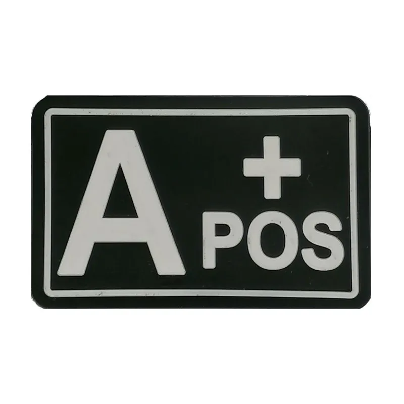 Patch 3D PVC Blood Type A+ Positive - Branco · Negro