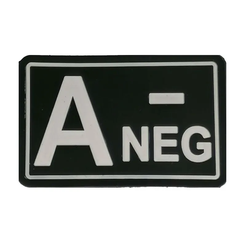 Patch 3D PVC Blood Type A- Negative - Branco · Negro