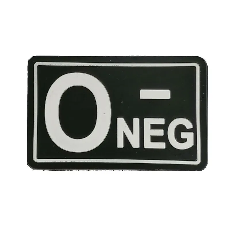Patch 3D PVC Blood Type o- Negative - Branco · Negro