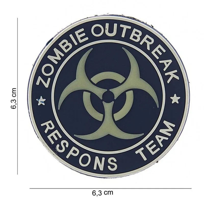 101 Inc Patch 3D PVC Zombie Outbreak Response Team - Branco · Verde / OD