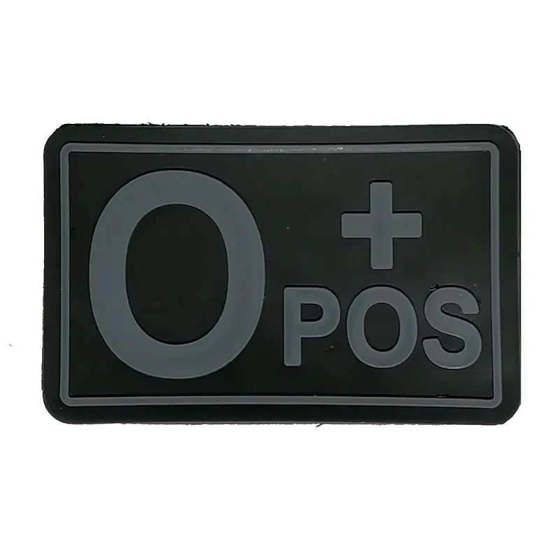 Patch 3D PVC Blood Type o+ Positive · Negro