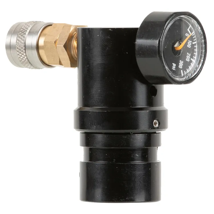 Powair Performance Line HPA Regulator Mit V1 HPA Schlauch (0-230 PSI) · Negro