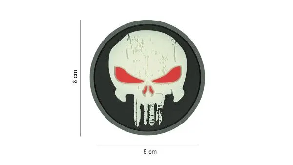 101 Inc Patch 3D PVC Punisher Eyes Glow in the Dark